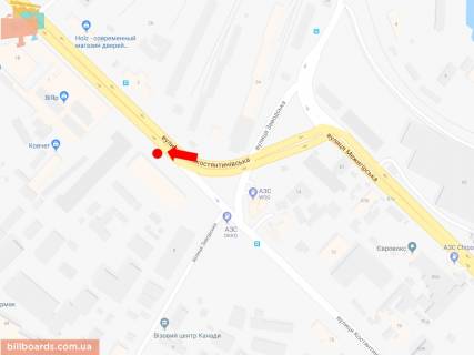 Беклайт B у Києві Новокостянтинівська вул., 1 / вул. Електриків, за розв'язкою, в бік Почайної (Петрівки) схема