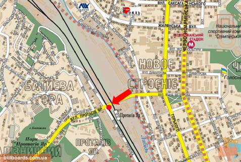 Билборд  в Киеве Федорова ул., в сторону Протасов Яр ул., путепровод, левая схема