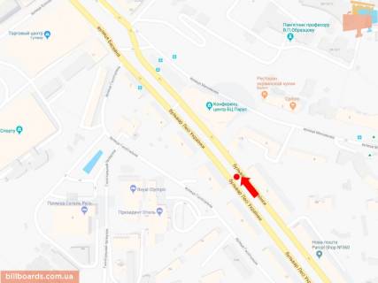 Ситискролл A в Киеве, 1.8x1.2  Українки бул., 3, в сторону вул. Хрещатик схема