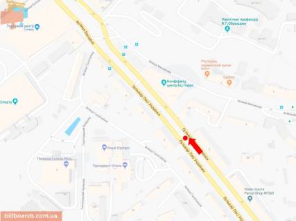Ситискролл A в Киеве, 1.8x1.2  Українки бул., 3, в сторону вул. Хрещатик схема