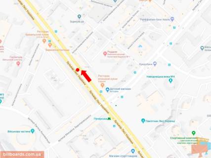Ситискролл A в Киеве, 1.8x1.2  Українки бул., 17, магазин "Інтертоп", в сторону вул. Хрещатик схема