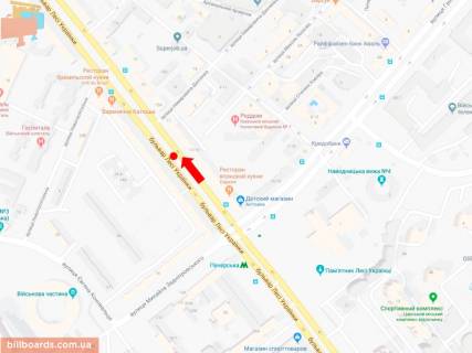 Сітіскролл A у Києві, 1.8x1.2  Українки бул., 17, магазин "Інтертоп", в сторону вул. Хрещатик схема