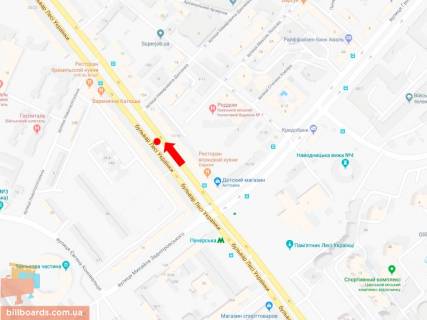 Ситискролл A в Киеве, 1.8x1.2  Українки бул., 17, магазин "Інтертоп", в сторону вул. Хрещатик схема