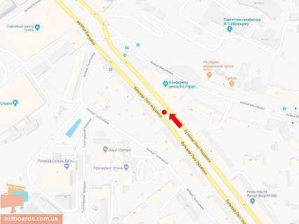 Ситискролл A в Киеве, 1.8x1.2  Українки бул., 1, БЦ "Парус", в сторону вул. Хрещатик схема