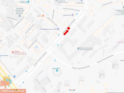 Сітіскролл A у Києві, 1.8x1.2  Алмазова вул. (Колиш. Кутузова вул.), 1, на роздільник, в сторону пл. слави схема