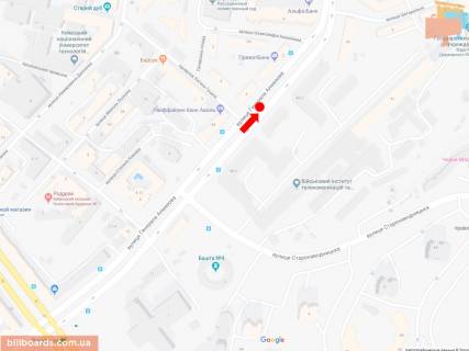 Ситискролл A в Киеве, 1.8x1.2  Алмазова вул. (колиш. Кутузова вул.), 1, роздільник, в сторону пл. Слави схема