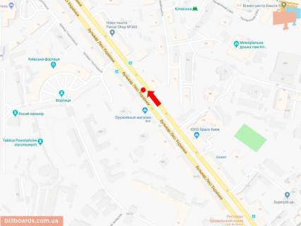 Ситискролл A в Киеве, 1.8x1.2  Українки бул., 7а, на світлофорі, в сторону вул. Хрещатик схема