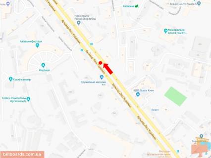 Ситискролл A в Киеве, 1.8x1.2  Українки бул., 7а, на світлофорі, в сторону вул. Хрещатик схема