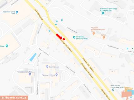 Ситискролл A в Киеве, 1.8x1.2  Українки бул., 6, в сторону пл. Л. Українки схема