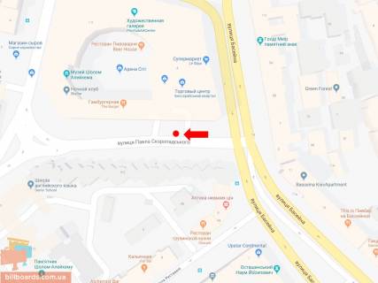 Сітіскролл A у Києві, 1.8x1.2  Басейна, 6, ТЦ "Арена Сіті" і "Мандарин плаза", в сторону Велика Васильківська вул. (Червоноармійська) схема