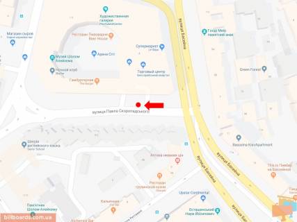 Ситискролл A в Киеве, 1.8x1.2  Басейна, 6, ТЦ "Арена Сіті" і "Мандарин плаза", в сторону Велика Васильківська вул. (Червоноармійська) схема