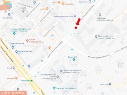 Ситискролл A в Киеве, 1.8x1.2  Алмазова вул. (колиш. Кутузова вул.), 4а, в сторону м. Печерська, роздільник схема