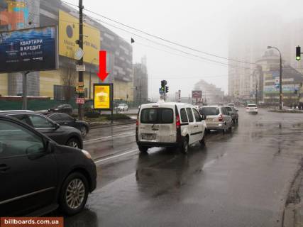 Сiтiлайт A у Києві, 1.8x1.2  Дніпровська набережна, 47, на світлофорі, роздільник, біля ТРЦ "River Mall", в сторону моста Патона Фото 1