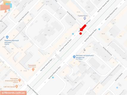 Ситискролл A в Киеве, 1.8x1.2  Нижній Вал вул., 41/27 - вул. Волоська, на світлофорі, в сторону ст.м. "Контрактова пл." схема