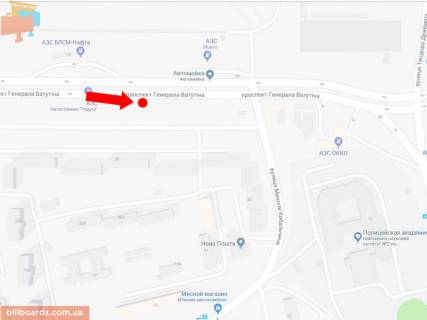 Prismatron, Prism A in Kyiv, 3x6  Suhevica av. (kolis. Vatutina av.), 26, navproti AZS BRSM, v storonu Troesins'kogo rinku, z centru - 170781 scheme