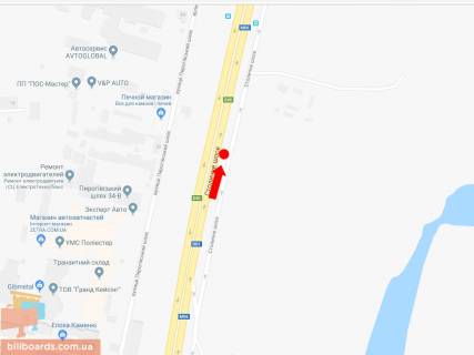 Билборд A в Киеве, 3x6  Столичне шосе - 800 м. від пр. Науки, в сторону Наддніпрянського шосе, центру схема
