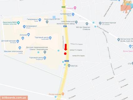 Призматрон, Призма A у Києві, 3x6  Палладіна пр., Біля ТРЦ "Лавина молл", супермаркетів "Ашан," Епіцентр ", роздільник, в бік просп. Берестейський (Перемоги) - 180404 схема