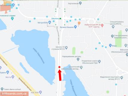 Призма A в Киеве Оболонський пр., роздільник, між ст.м. "Оболонь" і ст.м. Почайна (колишня Петрівка), в сторону ст. м. "Оболонь" - 180441 схема
