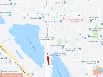 Призматрон, Призма A у Києві Оболонський пр., роздільник, між ст.м. "Оболонь" і ст.м. Почайна (колишня Петрівка), в сторону ст. м. "Оболонь" - 180443 схема