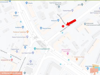 Скроллер A в Киеве, 2.3x3.14  просп. Повітряних Сил (Повітрофлотський)., 44 в сторону пл. Севастопольської - 180360 схема