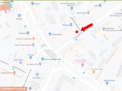 Скроллер A в Киеве, 2.3x3.14  просп. Повітряних Сил (Повітрофлотський)., 44 в сторону пл. Севастопольської - 180364 схема