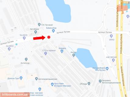 Билборд A в Киеве, 3x6  Лугова вул., 16 в сторону вул. Богатирської схема