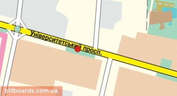 Білборд, Бігборд (Борд)  A у Кропивницький (Кіровоград) Яновського вул., вхід в Дендропарк схема