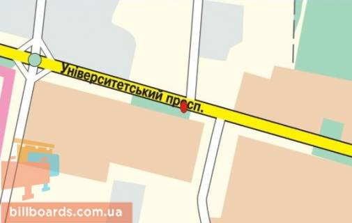 Билборд B в Кропивницкий (Кировоград) Яновського вул., вхід в Дендропарк схема
