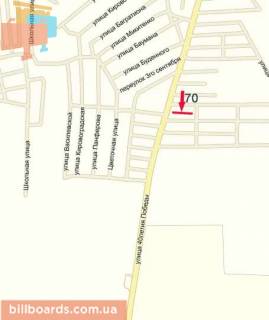 Билборд A в Кропивницкий (Кировоград), 3х6  вул. Бобринецький шлях (40річчя Перемоги) схема