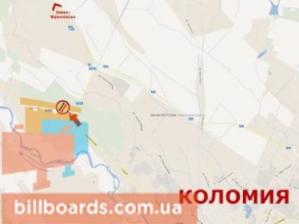 Билборд A в Коломые с. Шепарівці, траса Яремче-Коломия схема