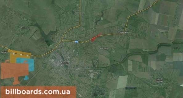Билборд B в Козовах смт.Козова- Тернополь схема