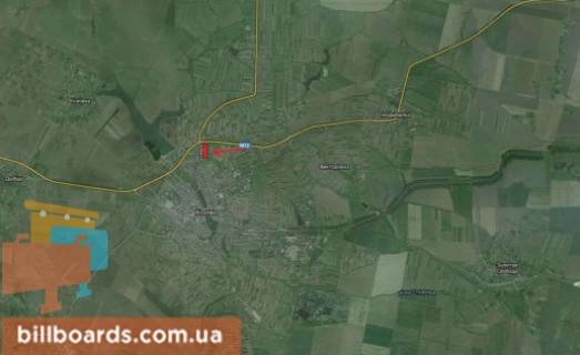 Билборд B в Козовах смт.Козова, тресса Тернополь -Бережаны схема