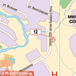 Билборд B в Кривом Роге 200-річчя Кривому Рогу пр. схема