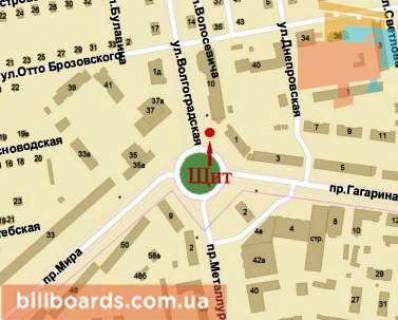 Призма B в Кривом Роге Гагаріна пр., 1 - Горького пл. - 90220 схема