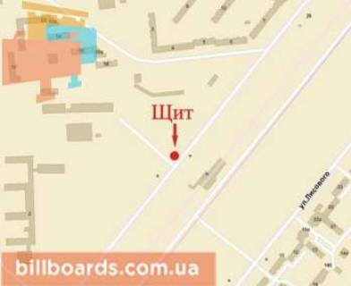 Билборд A в Кривом Роге Сонячний мкр., 2, зупинка "Міська лікарня №2" схема