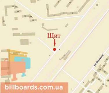 Billboard B in Krivy Rig Sonacnij mkr., 2, zupinka "Mis'ka likarna No2" scheme