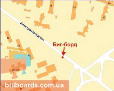 Билборд A в Кривом Роге Електрозаводська вул., 25а схема
