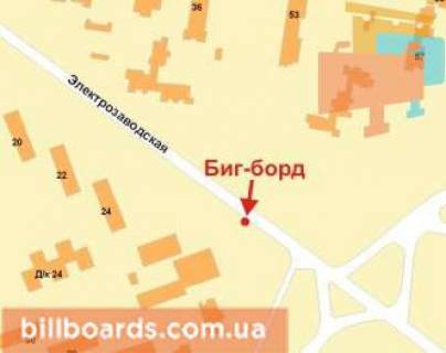 Білборд, Бігборд (Борд)  B у Кривому Розі Електрозаводська вул., 25а схема