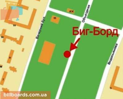 Билборд A в Кривом Роге Вечірній бул., 33, виїзд зі стоянки ТЦ "СІЛЬПО" схема