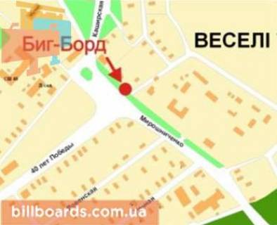 Білборд, Бігборд (Борд)  A у Кривому Розі Солом'яного вул. - Мірошниченко вул., 10 схема