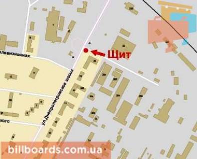 Билборд B в Кривом Роге Дніпропетровське шосе вул., 26 схема