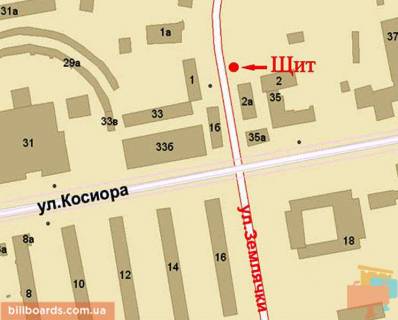 Билборд A в Кривом Роге Мистецтв вул. (Землячки вул.), 2 - Соборності вул. (колиш. Косіора вул.) схема