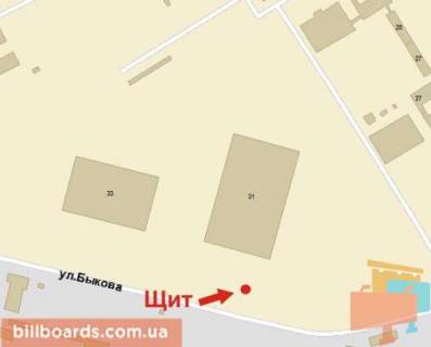 Билборд B в Кривом Роге Бикова вул., 31, верхній схема