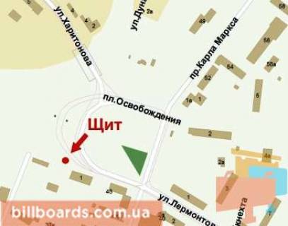 Билборд A в Кривом Роге Захисників України площа (кол. Визволення)., 2а, верхній схема