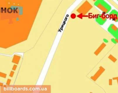 Билборд B в Кривом Роге Старовокзальна вул. (колиш. Урицького вул.) - Глінки вул. схема