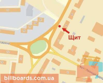 Billboard B in Krivy Rig Dnipropetrovs'ke sose st., 4 scheme