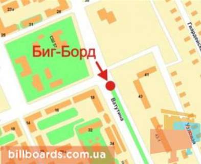 Білборд, Бігборд (Борд)  A у Кривому Розі Ватутіна вул., 43 - Зінчевского вул. схема