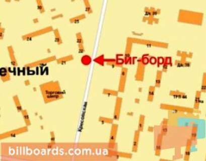 Билборд A в Кривом Роге 4-й Зарічний мкр., 21 - Кресовська вул., 4 схема