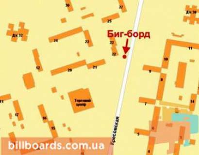 Билборд B в Кривом Роге 4-й Зарічний мкр., 21 - Кресовська вул., 4 схема
