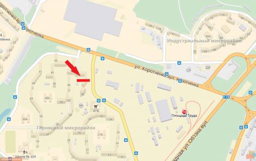 Билборд A в Кривом Роге Гірницький мкр., 43 - Світальського вул. схема